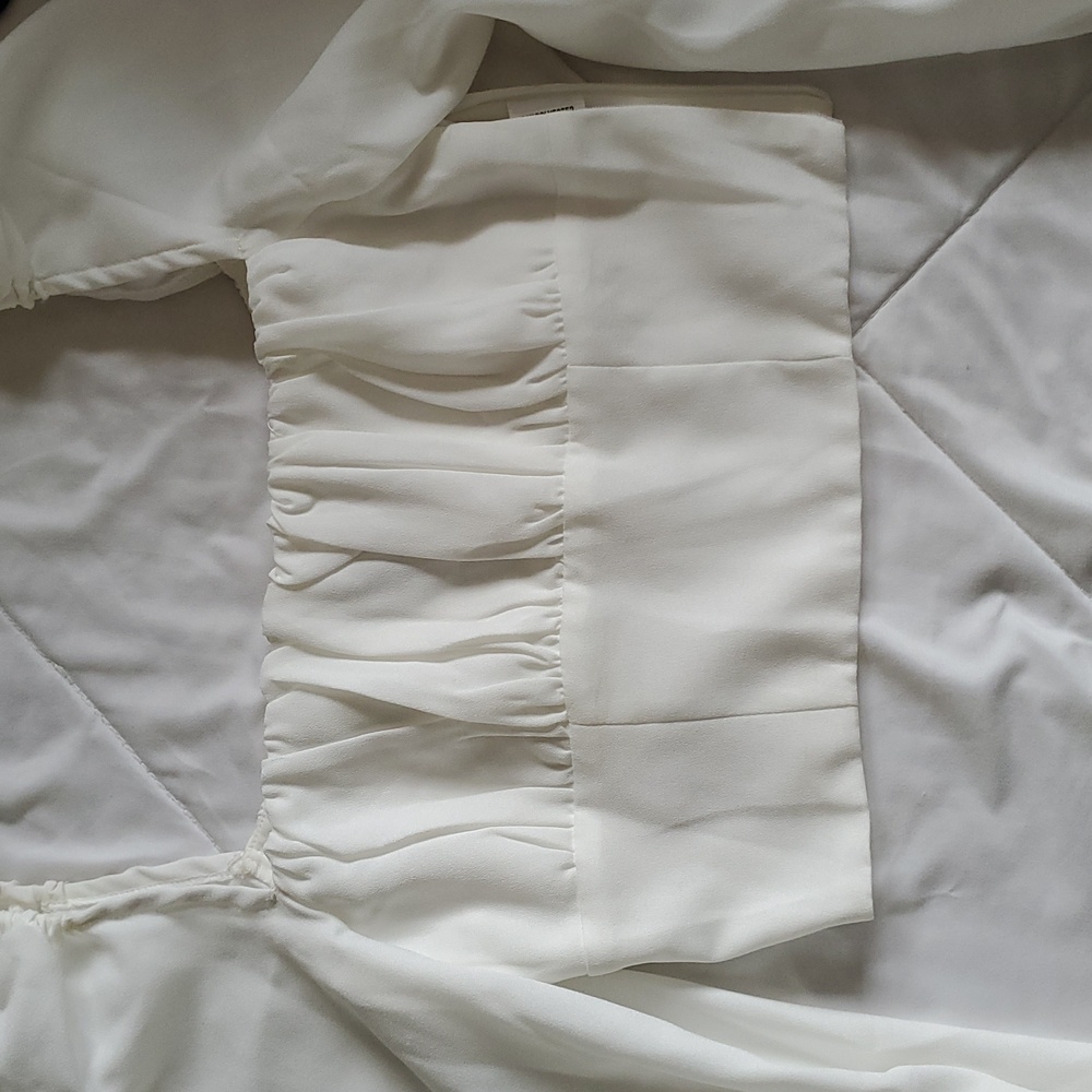 Princess Polly Ariah White Puff Sleeve Blouse sz 2 - Picture 5 of 5